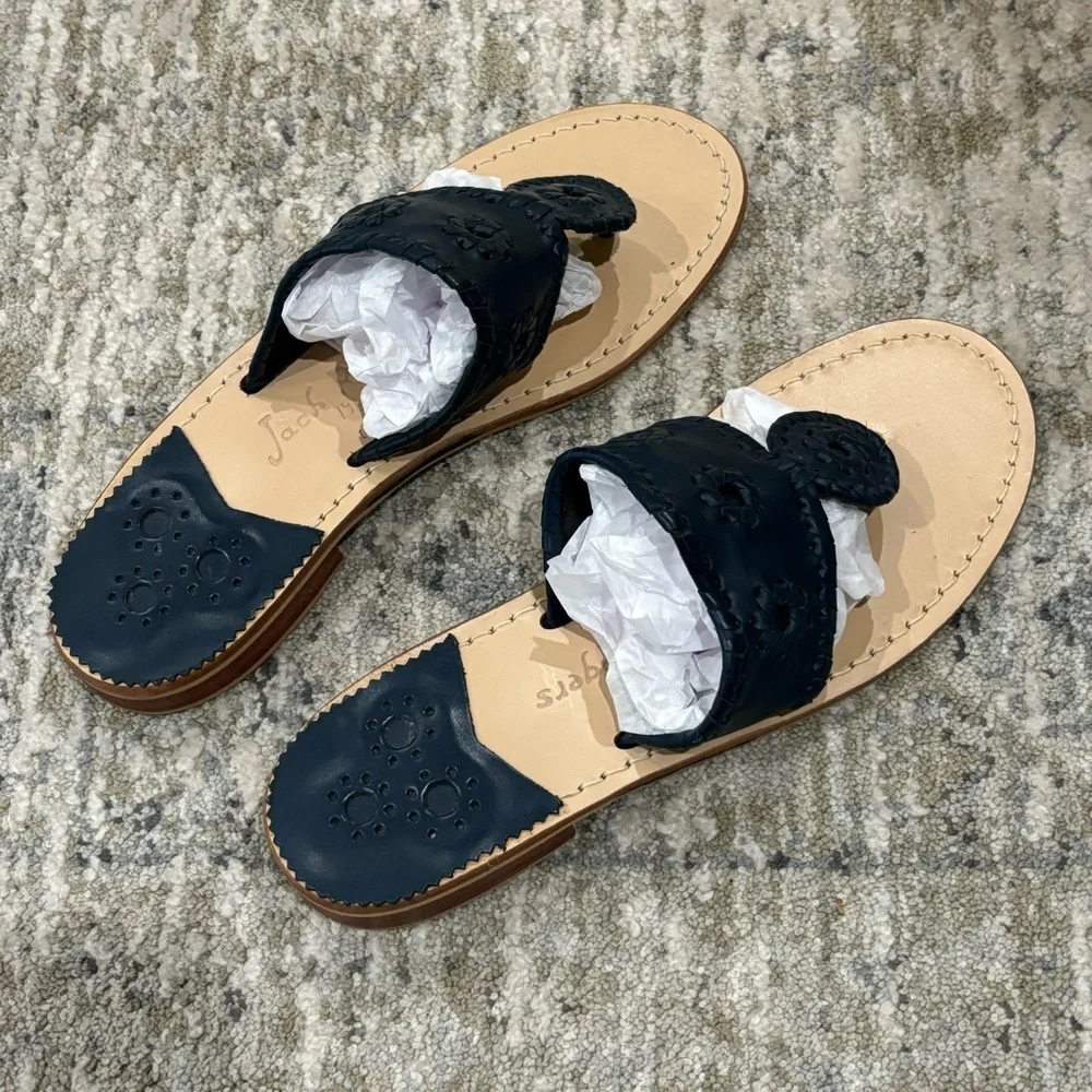 New! Jack Rogers Jack Flat Sandal Midnight Navy Blue Size 7 - Picture 5 of 10